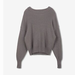 Gray Ribbed Knit Sweater. POINT The Gallery
